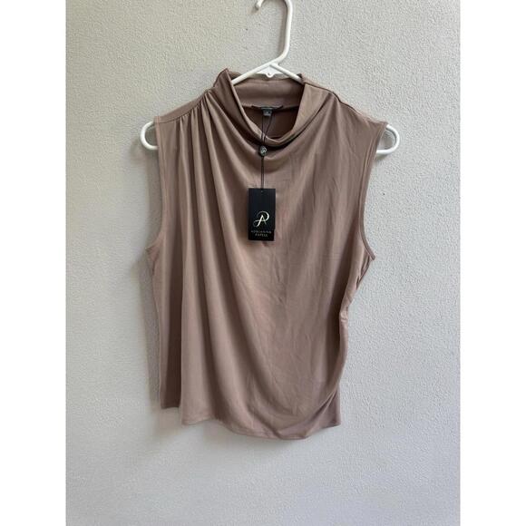Adrianna Papell Sleeveless Mock Neck Blouse Top Women’s M Workwear Casual Summer - Picture 1 of 8
